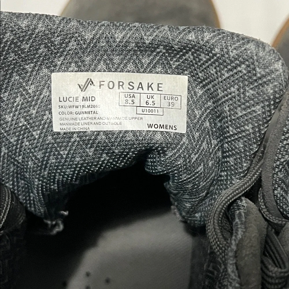 Forsake Lucie Mid Grey Suede Hiking Sneakers